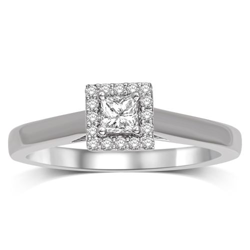 K White Gold 1/4 Ct.Tw.Diamond Engagement Ring - Star Significance - Modalova