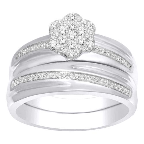 K White Gold 1/3 Ct.Tw. Diamond Bridal Ring - Star Significance - Modalova