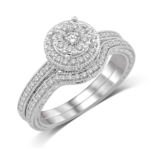 K White Gold 3/5 Ct.Tw. Diamond Fashion Bridal - Star Significance - Modalova