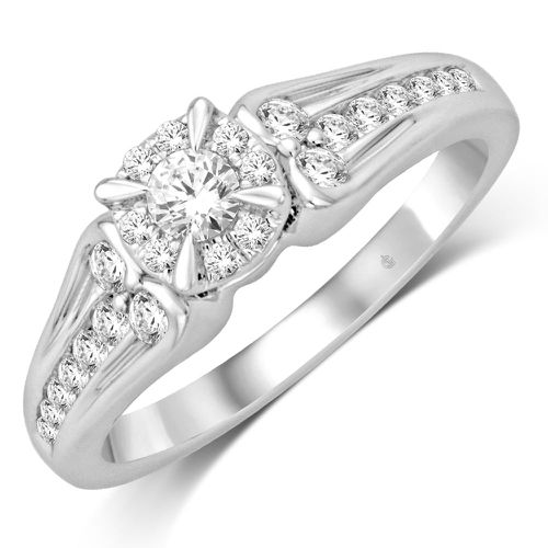 K White Gold 1/2 Ct.Tw. Diamond Engagement Ring - Star Significance - Modalova