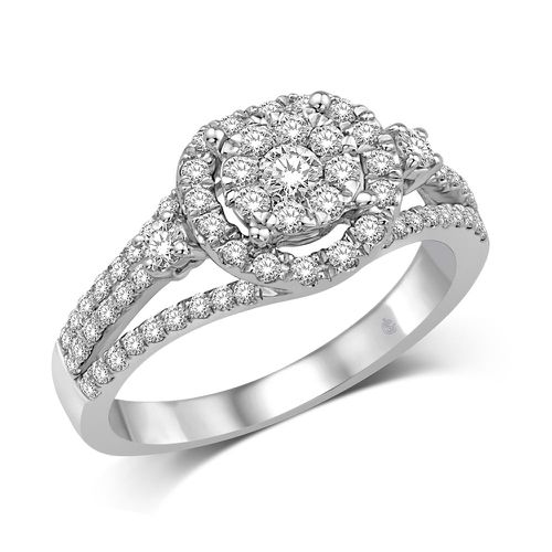 K White Gold 3/4 Ct.Tw. Diamond Fashion Bridal Ring - Star Significance - Modalova