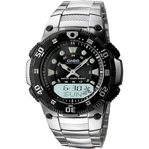 Men's Digital Watch - Wave Ceptor Black and Grey Dial Strap / WVA-107HDA-1AVCF - Casio - Modalova