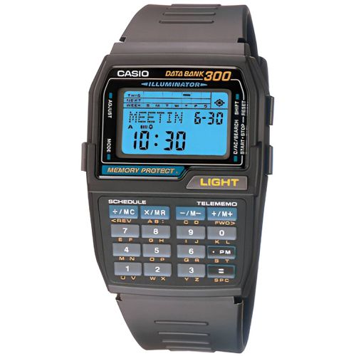 Men's Digital Watch - Databank Blue Dial Black Strap Calculator / DBC-310-1Q - Casio - Modalova