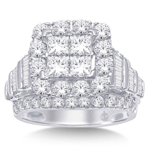 K White Gold 3 91/0 Ct.Tw.Diamond Fashion Invisible Ring - Star Significance - Modalova