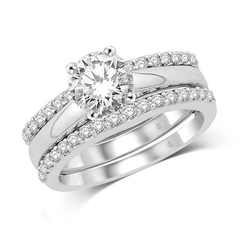 K White Gold 1/2 Ct.Tw.Diamond Fashion Guard Bridal - Star Significance - Modalova