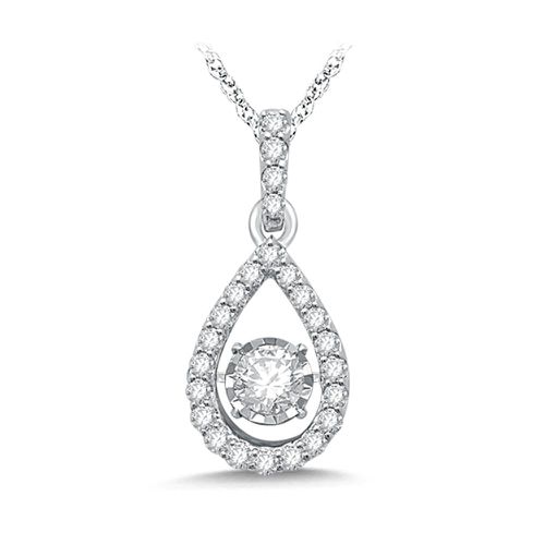K White Gold White Gold 1/3Ct Moving Diamond Fashion Pendant - Gem Star Imports - Modalova