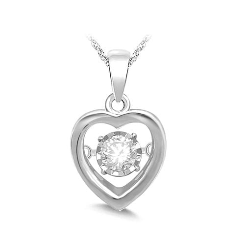 K White Gold White Gold 1/5 Ct.Tw.Diamond Heart Pendant - Star Significance - Modalova