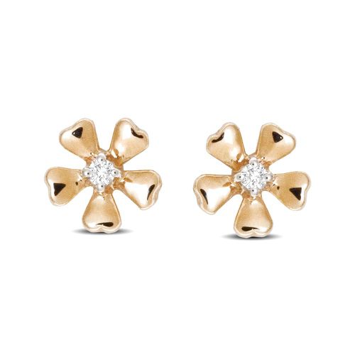 K Yellow Gold 1/20 Ct.Tw.Diamond Flower Earrings - Star Significance - Modalova