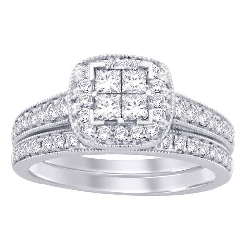 K White Gold 9/10 Ct Diamond Bridal Ring - Star Significance - Modalova