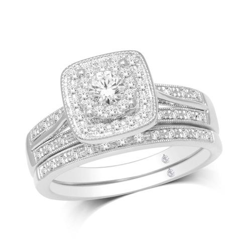 K White Gold 1/2 Ct.Tw. Diamond Bridal Ring - Star Significance - Modalova