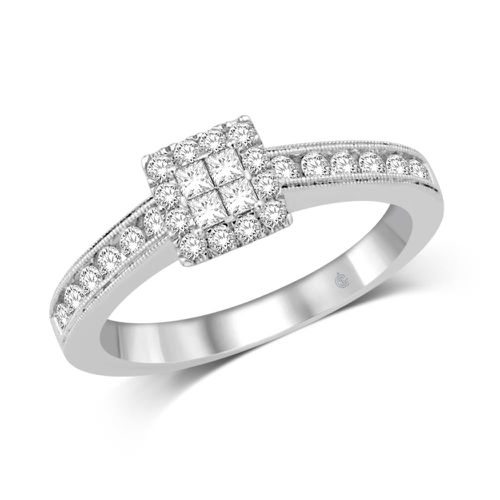 K White Gold 3/5 Ct.Tw Diamond Engagement Ring - Star Significance - Modalova