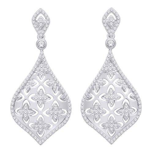 K White Gold 3/5 Ct.Tw. Diamond Dangle Earrings - Star Significance - Modalova