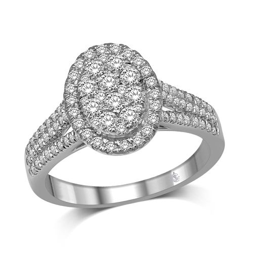 K White Gold 9/10 Ct.Tw.Diamond Engagement Ring - Star Significance - Modalova