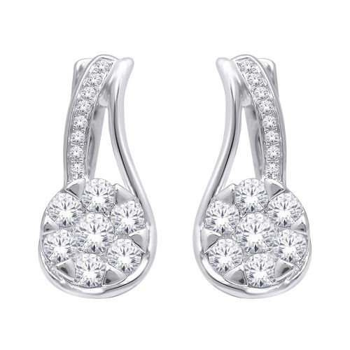 K White Gold 7/10 Ct.Tw. Diamond Hoop Earrings - Star Significance - Modalova