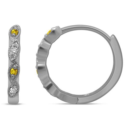 K White Gold 1/20 Ct.Tw. Diamond Stackable Hoop Earrings - Star Significance - Modalova