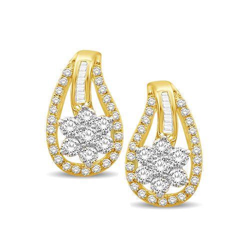 K Yellow Gold 7/10 Ct.Tw Diamond Fashion Earrings - Star Significance - Modalova