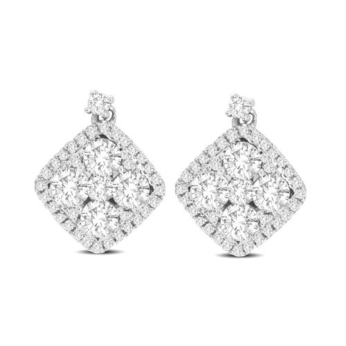 K White Gold 1 1/10 Ct.Tw.Diamond Fashion Earrings - Star Significance - Modalova