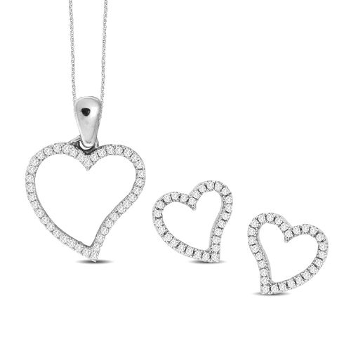 K White Gold 1/4 Ct.Tw.Diamond Heart Jewelry Set - Star Significance - Modalova