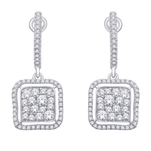 K White Gold 4/5 Ct.Tw. Diamond Huggies Earrings - Star Significance - Modalova