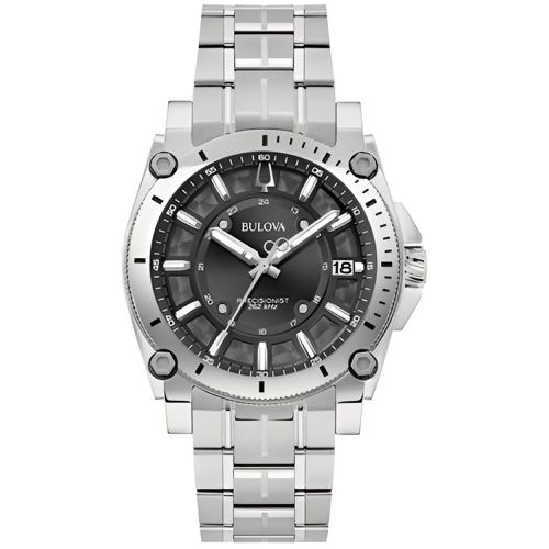 Men's Watch - Icon Quartz Grey Dial Silver Stainless Steel Bracelet / 96B417 - Bulova - Modalova