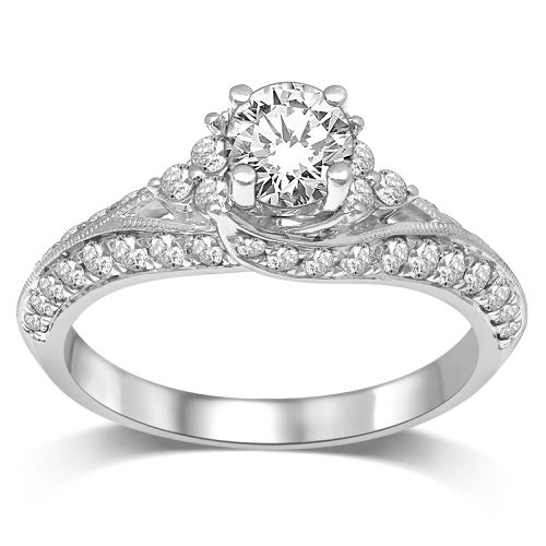 K White Gold 1 Ct.Tw.Diamond Engagement Ring - Star Significance - Modalova