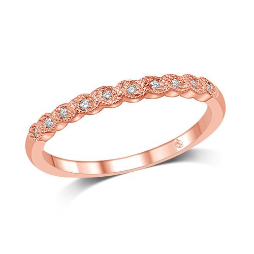 K Rose Gold 1/20 Ct.Tw. Diamond Stackable Band - Star Significance - Modalova