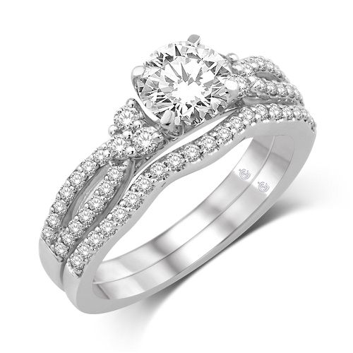 K White Gold 1/2 Ct.Tw.Diamond Fashion Semi Mount Bridal - Star Significance - Modalova