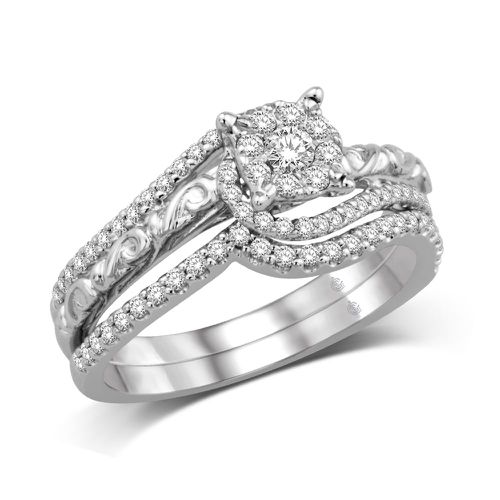 K White Gold 1/2 Ct.Tw. Diamond Fashion Bridal - Star Significance - Modalova