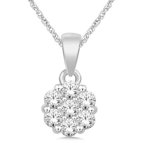K White Gold 1/2 Ct.Tw. Diamond Flower Pendant - Star Significance - Modalova