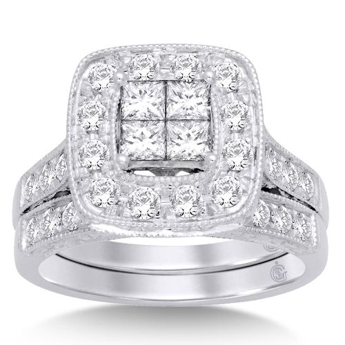 K White Gold 2 Ct.Tw. Diamond Bridal Ring - Star Significance - Modalova
