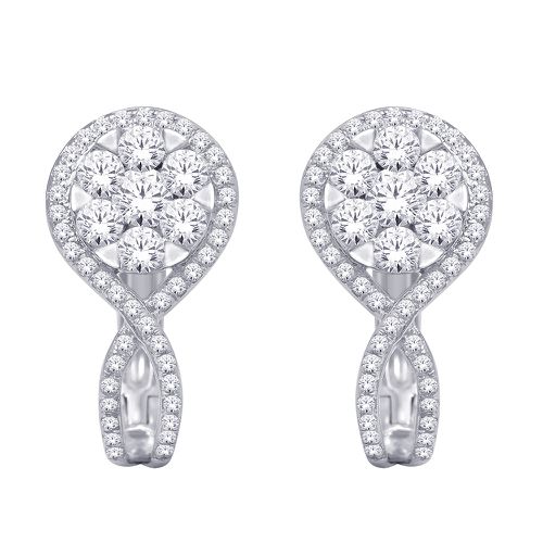 K White Gold 5/6 Ct.Tw. Diamond Flower Earrings - Star Significance - Modalova