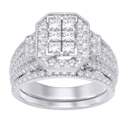 K White Gold 1 1/2 Ct.Tw. Diamond Bridal Ring - Star Significance - Modalova