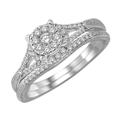 K White Gold 2/5 Ct.Tw. Diamond Fashion Bridal Ring - Star Significance - Modalova