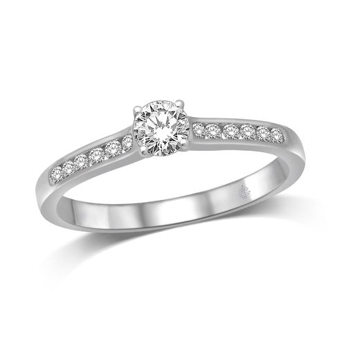 K White Gold 2/5 Ct.Tw.Diamond Engagement Ring - Star Significance - Modalova