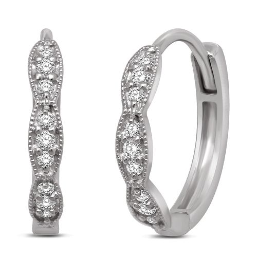 K White Gold 1/6 Ct.Tw. Diamond Stackable Earrings - Star Significance - Modalova