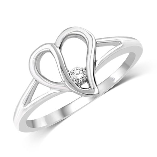 K White Gold 1/20 Ct.Tw. Diamond Heart Ring - Star Significance - Modalova