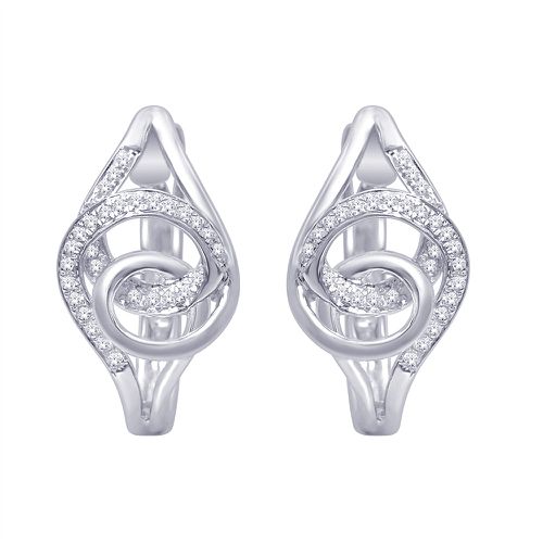K White Gold 1/10 Ct.Tw. Diamond Huggies Earrings - Star Significance - Modalova
