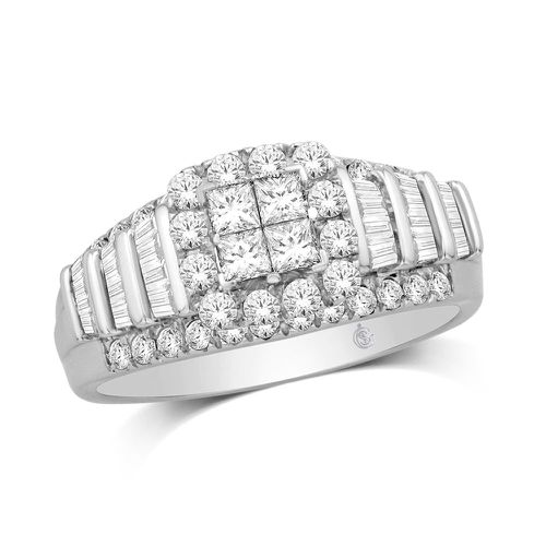 K White Gold 1 Ct.Tw.Diamond Fashion Invisible Ring - Star Significance - Modalova