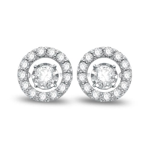 K White Gold White Gold 3/4 Ct.Tw.Moving Diamond Fashion Earrings - Star Significance - Modalova