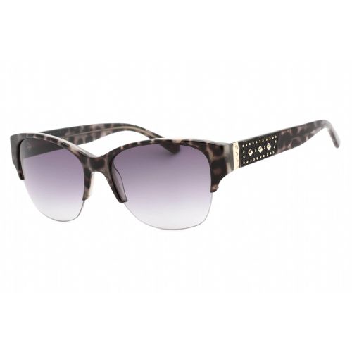 Women's Sunglasses - Jet Animal Zylonite Half Rim Rectangular Frame / BB7196 001 - Bebe - Modalova