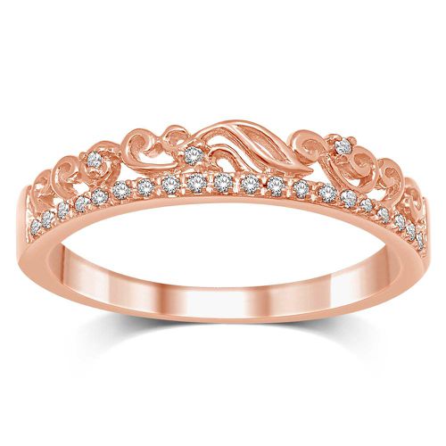K Rose Gold 1/20 Ct.Tw.Diamond Stackable Band - Star Significance - Modalova