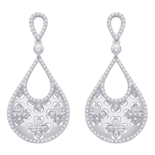 K White Gold 7/10 Ct.Tw. Diamond Dangle Earrings - Star Significance - Modalova