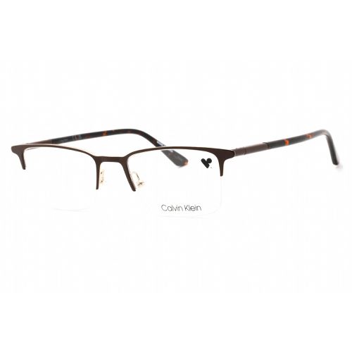 Men's Eyeglasses - Clear Demo Lens Brown Rectangular Frame / CK22118 200 - Calvin Klein - Modalova