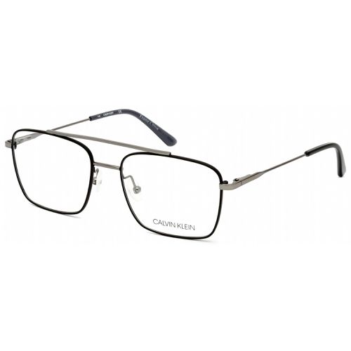 Men's Eyeglasses - Satin Black Metal Frame Clear Lens / CK19104 001 - Calvin Klein - Modalova