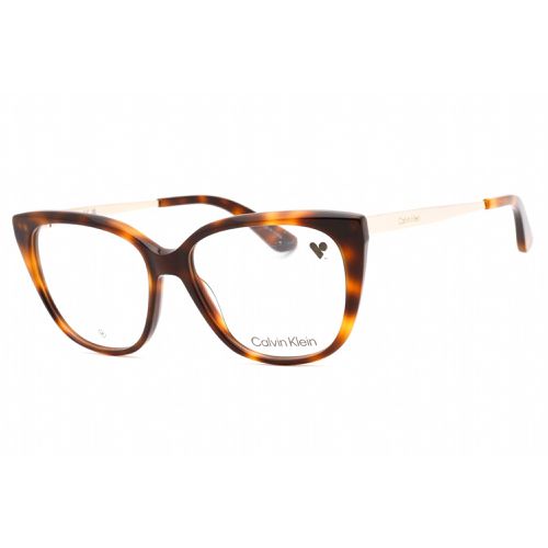 Women's Eyeglasses - Havana Plastic Full Rim Cat Eye Frame / CK23520 240 - Calvin Klein - Modalova