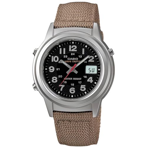 Men's Watch - Wave Ceptor Atomic Timekeeping Black Dial Strap / WVQ-140BA-5B - Casio - Modalova