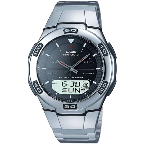 Men's Watch - Wave Ceptor Black and Grey Analog-Digital Dial / WVA105HDA-1AV - Casio - Modalova