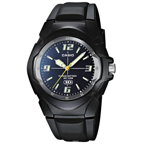 Men's Watch - Quartz Oval Case Blue Dial Black Resin Strap / MW-600E-2A - Casio - Modalova