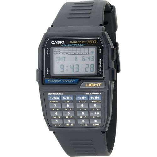 Men's Digital Watch - Databank World time Grey Dial Resin Strap / DBC-150-1Q - Casio - Modalova