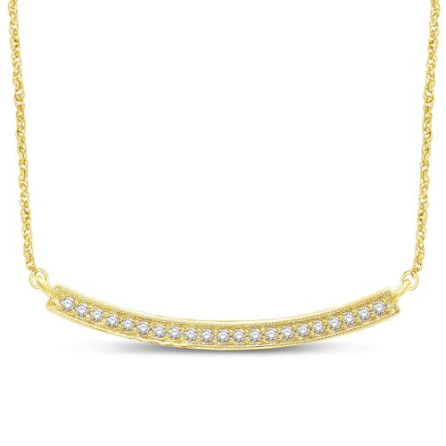 K Yellow Gold 1/10 Ct.Tw. Diamond Stackable Necklace - Star Significance - Modalova